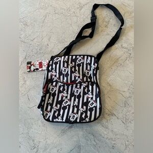 NEW Mickey Mouse Disney Crossbody Canvas Bag Purse Black White Red
